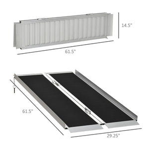 English Elm Homcom Folding Aluminum Wheelchair Ramp Skidproof Surface 600 Lb Portable Access W2225P156381