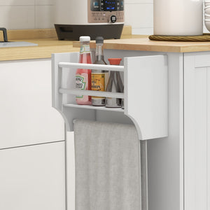 English Elm Homcom Rolling Kitchen Island With Rubberwood Top, Drawer, Storage Cabinet & Spice Rack - Mobile & Stylish W2225P156375