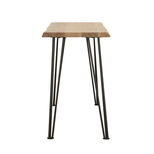 English Elm Natural Live Edge Sofa Table with Matte Black Hairpin Legs — 50" Acacia Wood Console, Rustic Chic Decor B062S00319