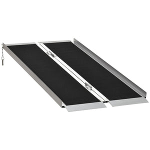 English Elm Homcom Folding Aluminum Wheelchair Ramp Skidproof Surface 600 Lb Portable Access W2225P156381