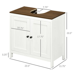 English Elm Kleankin Modern Under-Sink Cabinet, Stylish Freestanding Bathroom Storage With Adjustable Shelf & Doors W2225P156382