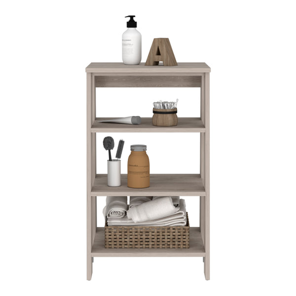 English Elm Cabinet with Four Open Shelves and Legs, 17.3"W x 16.9"D x 29.7"H, Compact Vertical Storage Solution Gray 36.61 L x 20.86 W x 3.93 H B097133247