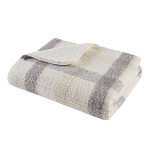 English Elm Faux Mohair to Sherpa Throw - Plush Plaid Reversible 50x60 Cozy Lightweight Machine Washable Comfort B035129468