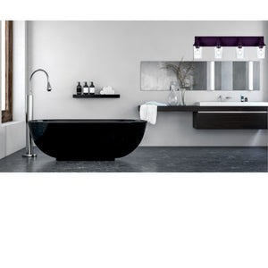 English Elm Modern 4-Light Vanity Sconce Oil-Rubbed Bronze with Clear Glass Shades — Industrial Farmhouse Look, Dimmable B130P148047