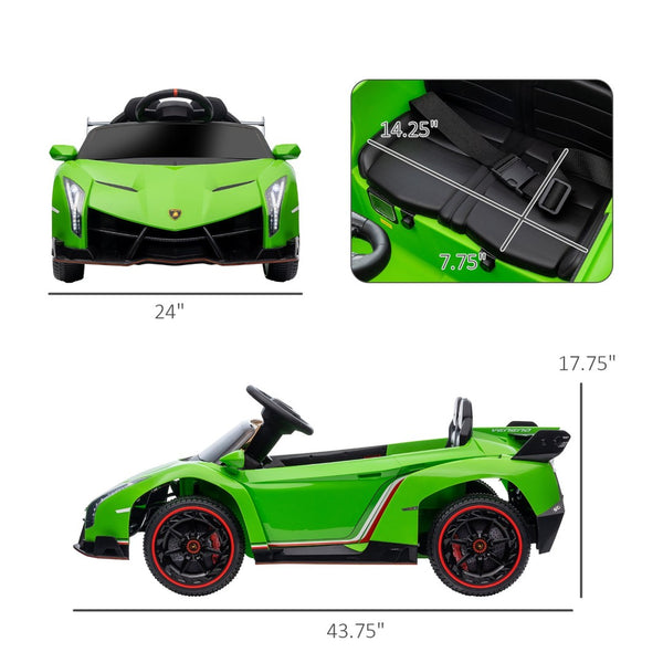 English Elm Aosom Lamborghini Veneno 12v Kids Ride on Car with Butterfly Doors and Remote W2225P156318