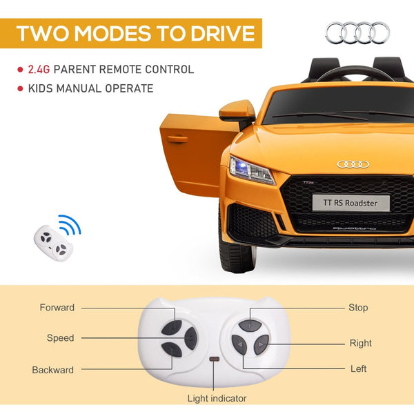 English Elm Aosom Licensed Audi Tt Rs 6v Kids Ride on Car with Remote Suspension and Music W2225P156326
