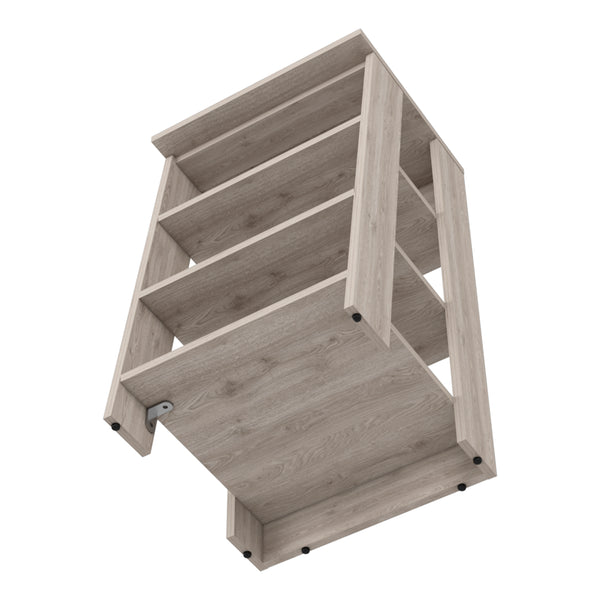 English Elm Cabinet with Four Open Shelves and Legs, 17.3"W x 16.9"D x 29.7"H, Compact Vertical Storage Solution Gray 36.61 L x 20.86 W x 3.93 H B097133247