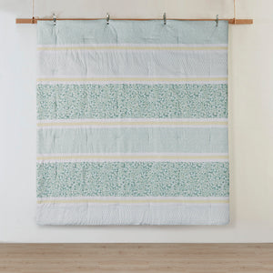 English Elm Full/Queen Seersucker Comforter Set 5-Piece Floral Lace Trimmed Shabby Chic Farmhouse Bedding B035128845