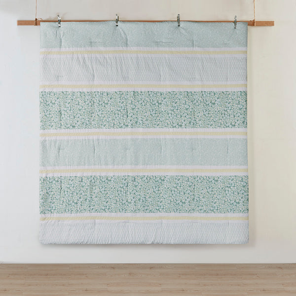 English Elm Full/Queen Seersucker Comforter Set 5-Piece Floral Lace Trimmed Shabby Chic Farmhouse Bedding B035128845