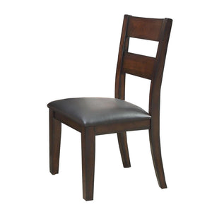 English Elm Pack of 2 Solid Wood Padded Leatherette Side Chairs in Dark Cherry – Plank Design, Sturdy Block Legs, Dining Seating Set B016P156273