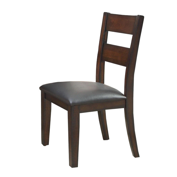 English Elm Pack of 2 Solid Wood Padded Leatherette Side Chairs in Dark Cherry – Plank Design, Sturdy Block Legs, Dining Seating Set B016P156273