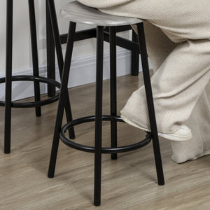 English Elm HOMCOM Rustic 5-Piece Counter Height Bar Set with 43.25" Wood Top & 4 Stools, Industrial Gray Finish W2225P156386