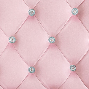 English Elm Vinsetto Stylish Pink Velvet Office Chair With Adjustable Height, Padded Armrests & Swivel Wheels W2225P156384-GIGA