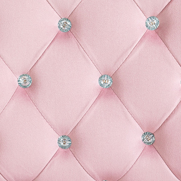 English Elm Vinsetto Stylish Pink Velvet Office Chair With Adjustable Height, Padded Armrests & Swivel Wheels W2225P156384-GIGA