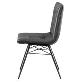 English Elm Charcoal and Gunmetal Tufted Back Dining Chairs (Set Of 4)