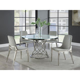 English Elm Light Grey and Chrome Side Chairs (Set Of 4)