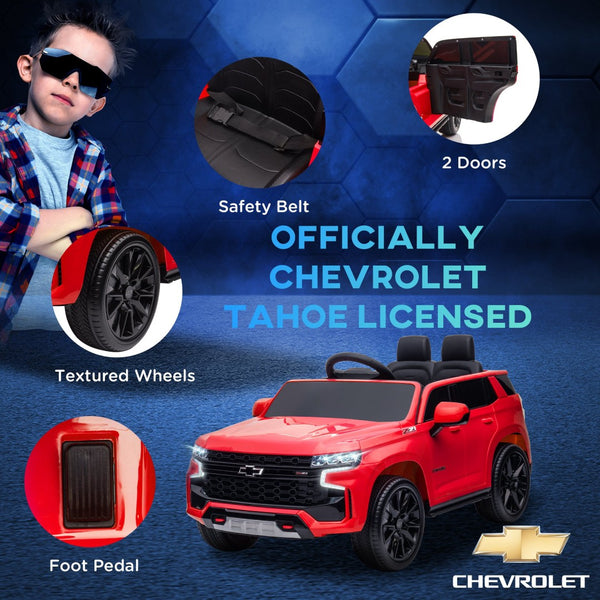English Elm Aosom Chevrolet Tahoe 12v Kids Electric Ride on Truck with Remote and Suspension W2225P156332