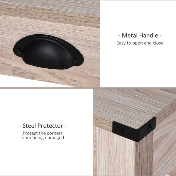 English Elm HOMCOM Rustic 44" Home Office Computer Desk with X-Frame, Spacious Workstation & Storage Drawer W2225P156372