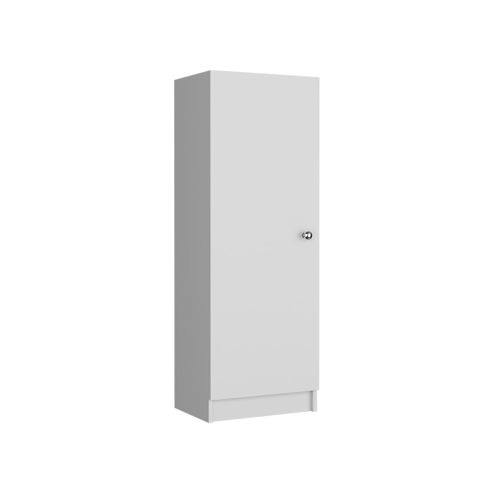 English Elm Kitchen Pantry Slim 47" H Single Door Storage Cabinet with Four Adjustable Shelves for Small Spaces White 51.18 L x 27.95 W x 3.15 H B097133245