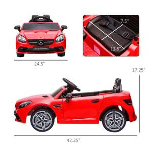 English Elm Aosom Mercedes Slc 300 Kids 12v Ride on Car with Remote Suspension and Lights Red W2225P156312