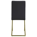 English Elm Black and Brass Dining Chairs (Set Of 2)