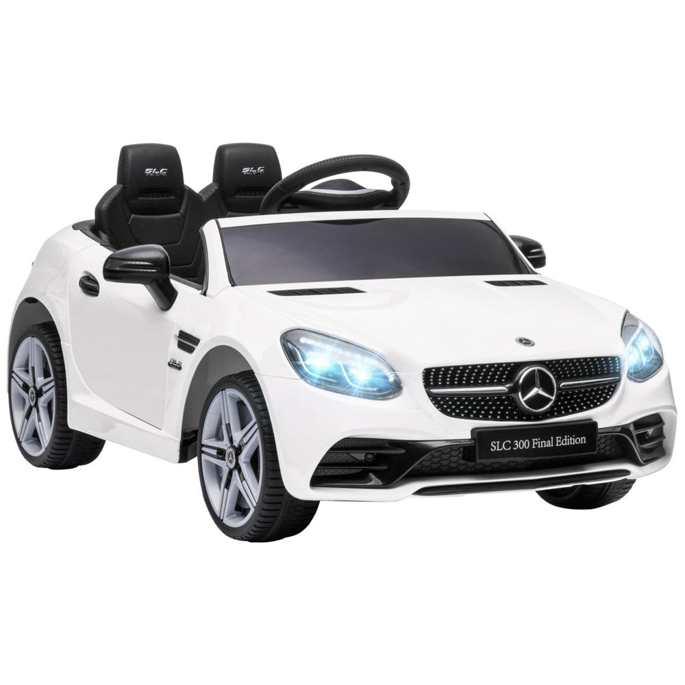 English Elm Aosom Mercedes Slc 300 Kids 12v Ride on Car with Remote Suspension and Lights White W2225P156325