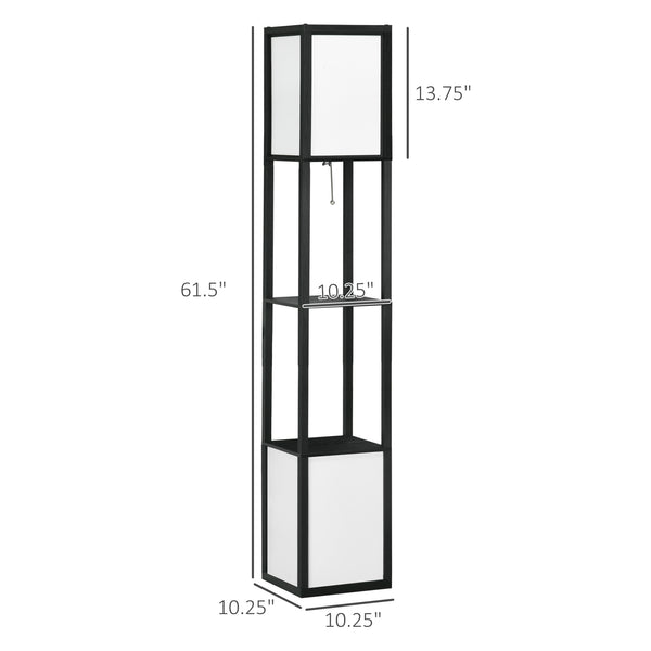 English Elm Homcom Modern Floor Lamp With Dual Ambient Lighting & Multi-Purpose Shelves For Cozy Living Spaces W2225P156377