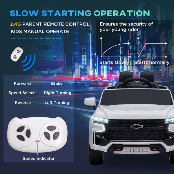 English Elm Aosom Chevrolet Tahoe 12v Kids Electric Ride on Truck with Remote and Suspension W2225P156333