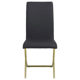 English Elm Black and Brass Dining Chairs (Set Of 2)