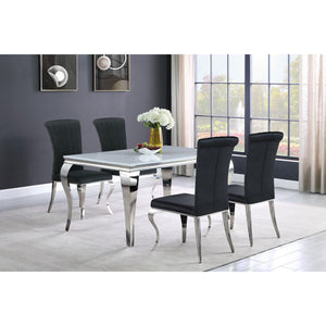 English Elm Black Upholstered Side Chairs Set Of 4 - Plush Velvet, Chrome Finish, Stylish Comfort For Dining Rooms B062S00325