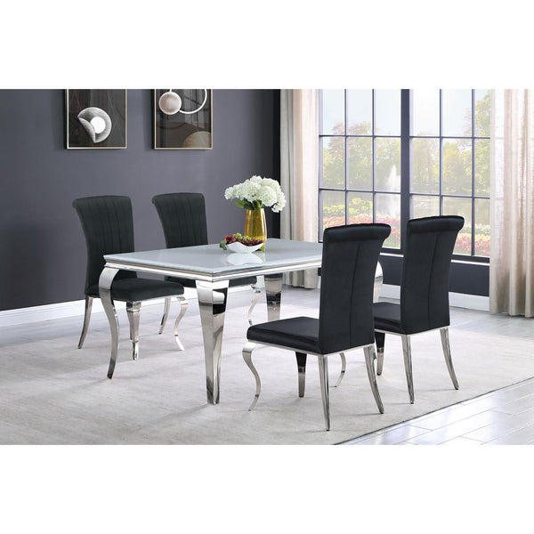 English Elm Black Upholstered Side Chairs Set Of 4 - Plush Velvet, Chrome Finish, Stylish Comfort For Dining Rooms B062S00325