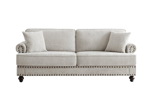 English Elm 82" Chenille Two Seat Loveseat with Nailhead Trim Plush Foam Living Room Sofa W1708S00017