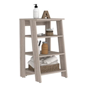 English Elm Cabinet with Four Open Shelves and Legs, 17.3"W x 16.9"D x 29.7"H, Compact Vertical Storage Solution Gray 36.61 L x 20.86 W x 3.93 H B097133247