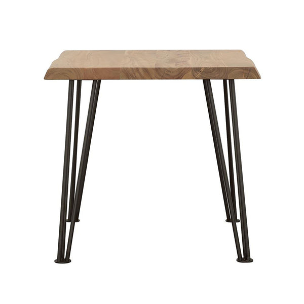 English Elm Natural Acacia Wood End Table With Matte Black Hairpin Legs For Modern Living Spaces & Decor B062S00318