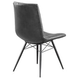 English Elm Charcoal and Gunmetal Tufted Back Dining Chairs (Set Of 4)