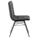 English Elm Charcoal and Gunmetal Tufted Back Dining Chairs (Set Of 4)