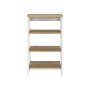 English Elm Cabinet with Four Open Shelves and Legs, 17.3"W x 16.9"D x 29.7"H, Compact Vertical Storage Solution Multicolor 36.61 L x 20.86 W x 3.93 H B097133248