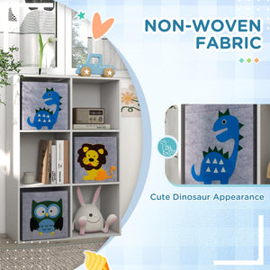 English Elm Qaba Kids Toy Organizer Bookcase with 6 Cubes & Animal Motifs, Sturdy MDF, Anti-Tip, Easy Assembly W2225P156299