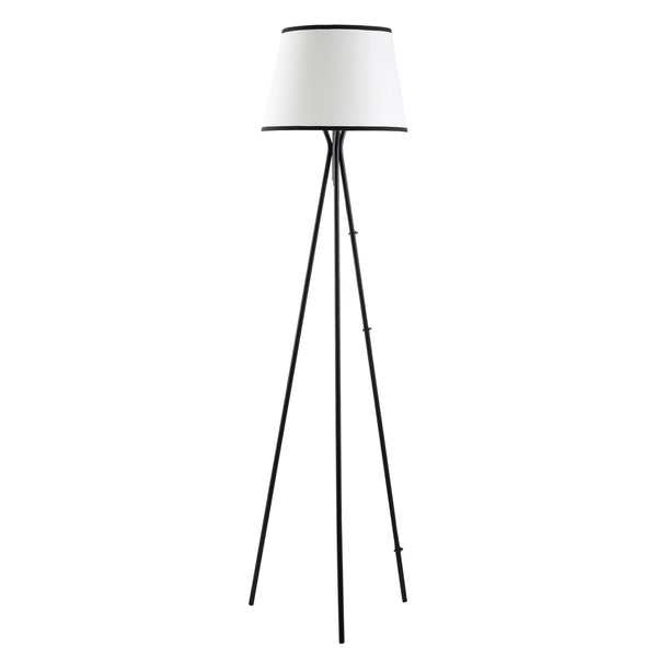 English Elm Homcom Modern Tripod Floor Lamp - Stylish Black Steel Frame With Footswitch For Cozy Living Spaces W2225P156378