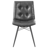 English Elm Charcoal and Gunmetal Tufted Back Dining Chairs (Set Of 4)