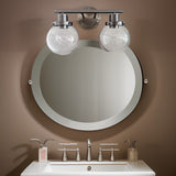 2-Light Black Vanity Light with Clear Glass and Durable Metal - Easy Install, Versatile