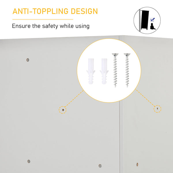 English Elm Homcom Kids Corner Cabinet - Stylish Toy Storage Organizer With 3 Baskets For Playroom & Bedroom W2225P156296