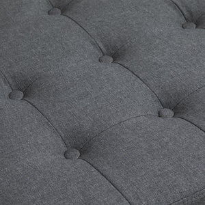 English Elm HOMCOM Tufted Storage Ottoman with Flip-Top Lid, Linen-Feel Upholstery, Safe Hinge & 330lb Capacity W2225P156376