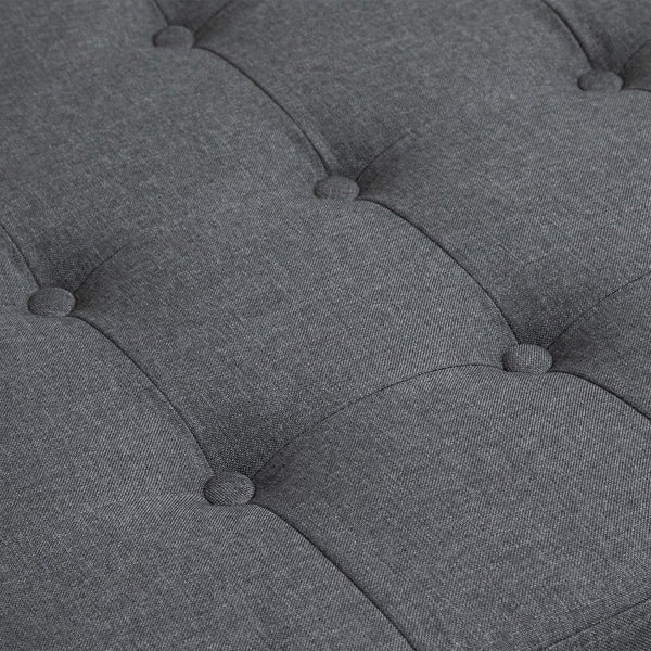 English Elm HOMCOM Tufted Storage Ottoman with Flip-Top Lid, Linen-Feel Upholstery, Safe Hinge & 330lb Capacity W2225P156376