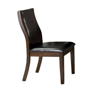 English Elm Set of 2 Espresso Leatherette Dining Chairs Brown Cherry Finish Padded Curved Back Stylish Comfort B016P156358