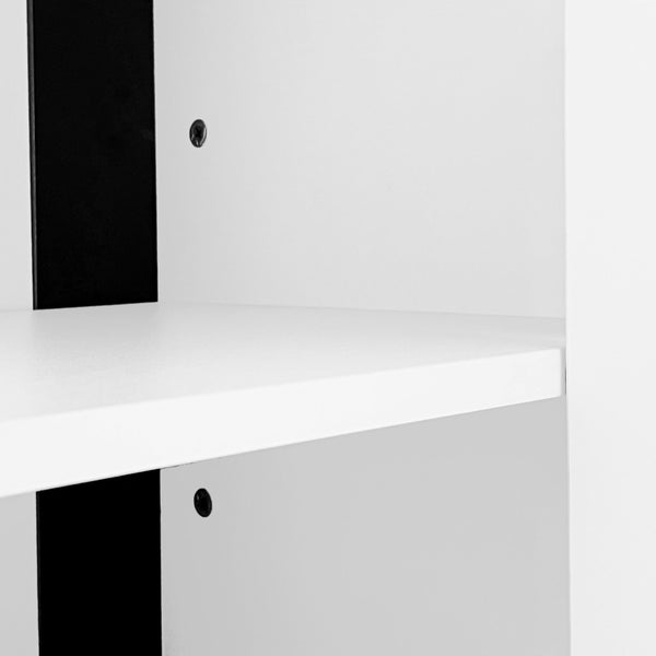 English Elm On-trend Gloss Media Console with Built-in Electric Fireplace for Living Rooms White SD000029AAK