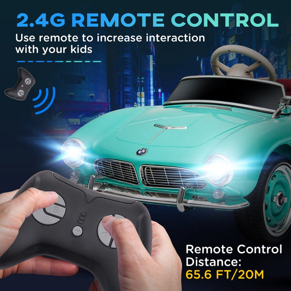 English Elm Aosom Bmw 507 Licensed Kids 12v Ride on Car with Remote Suspension and Retro Style W2225P156322