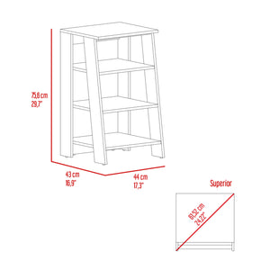 English Elm Cabinet with Four Open Shelves and Legs, 17.3"W x 16.9"D x 29.7"H, Compact Vertical Storage Solution Multicolor 36.61 L x 20.86 W x 3.93 H B097133248