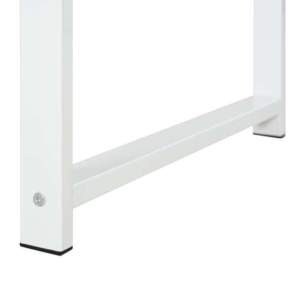 English Elm HOMCOM 88" Extra Long 2-Person Computer Desk with 4-Tier Bookshelf, Sturdy Steel Frame, Natural Wood W2225P156387