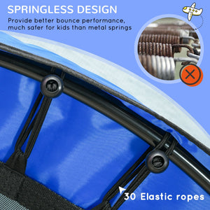 English Elm Qaba 55 Inch Kids Toddler Trampoline with Enclosure Net and Ball Pit Play Blue W2225P156306
